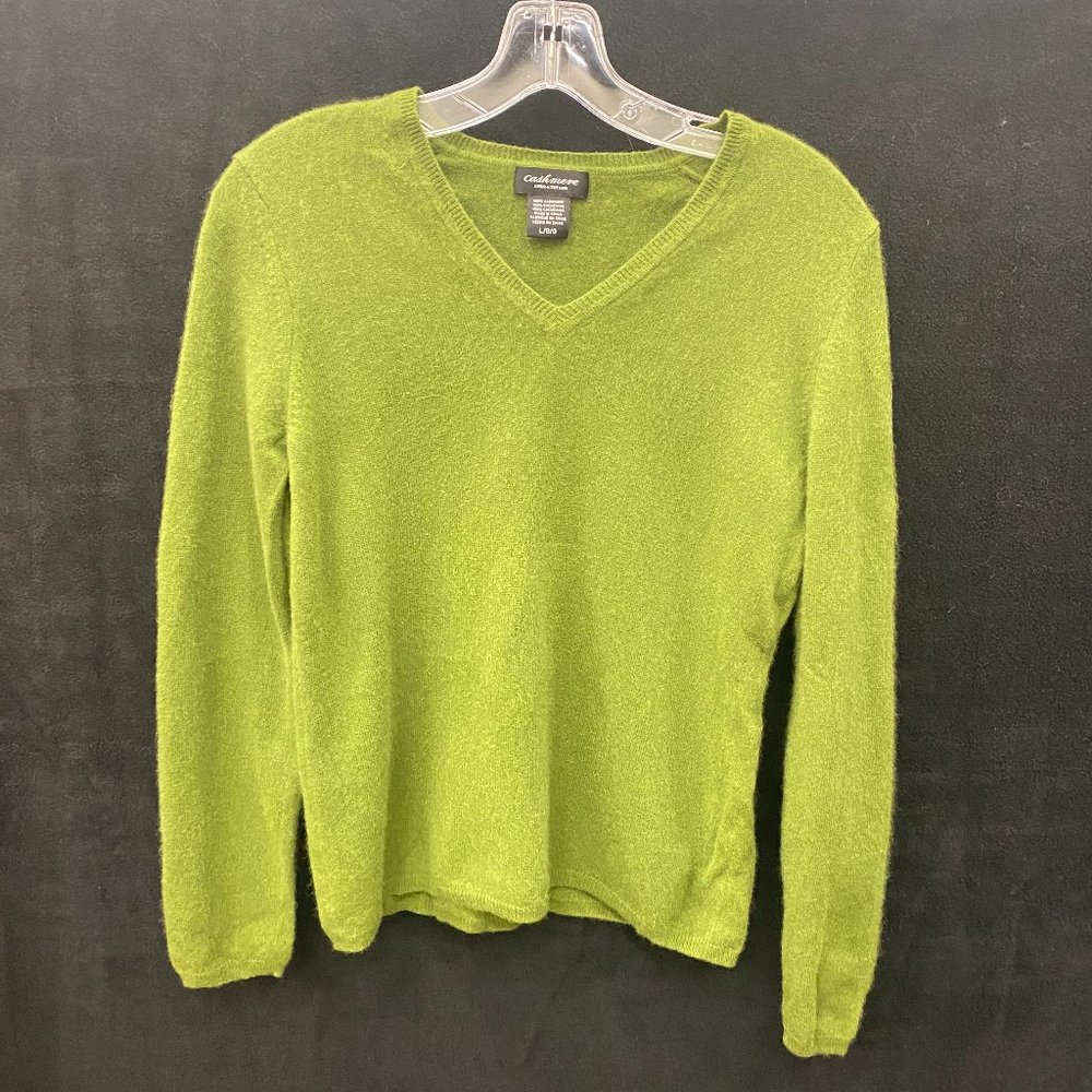Lord & Taylor Cashmere Sweater - EUC- Mossy Green - Sz L